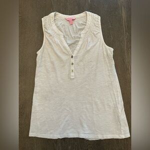 LILLY PULITZER WHITE SMOCKED TANK TOP - Size XXS SKU:511
